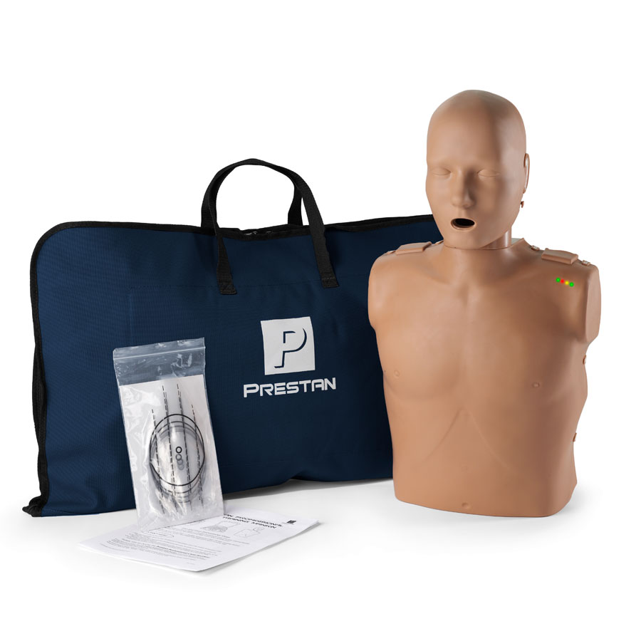 Prestan Adult Dark Skin CPR-AED Training Manikin with CPR Monitor