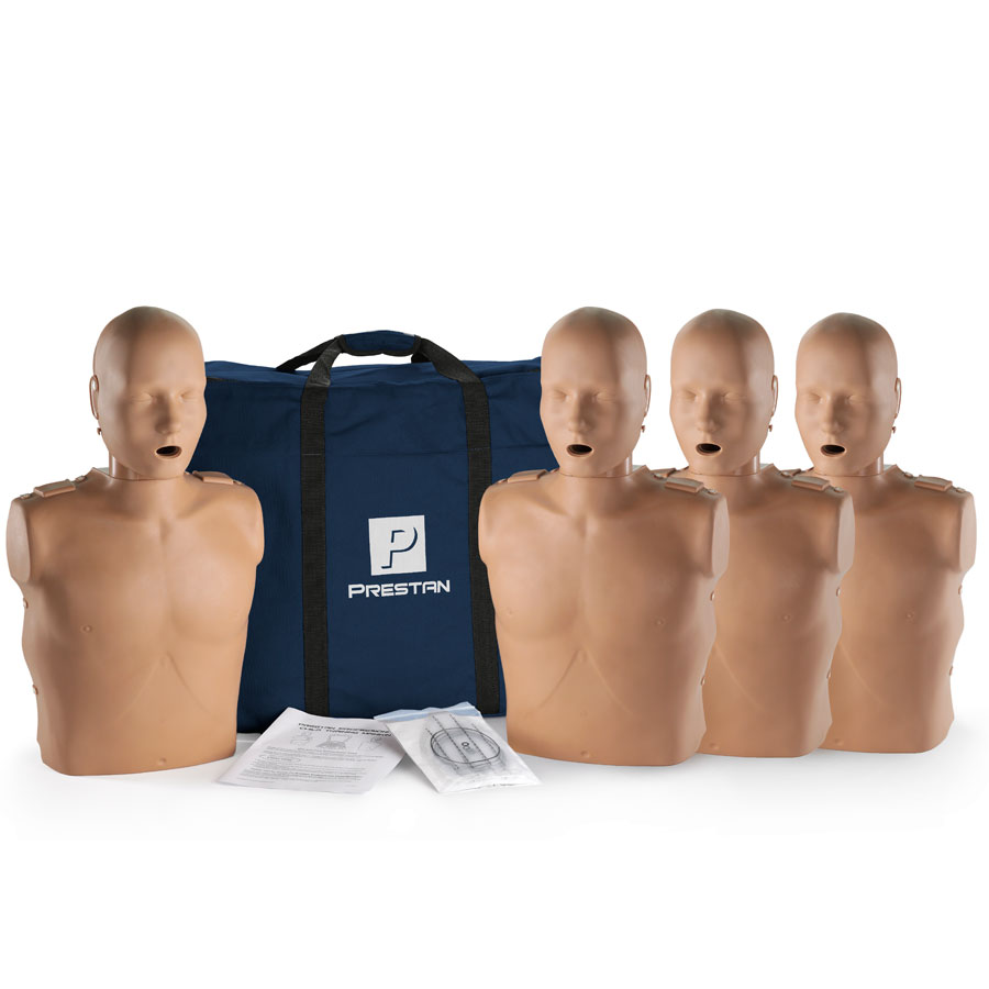 Prestan Adult Dark Skin CPR-AED Training Manikin without CPR Monitor - 4 Pack
