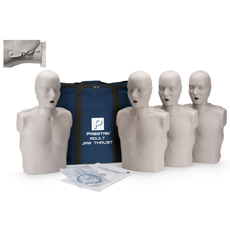 Prestan Adult Jaw Thrust CPR-AED Training Manikin without CPR Monitor - 4 Pack