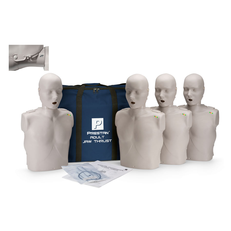 Prestan Adult Jaw Thrust CPR-AED Training Manikin with CPR Monitor - 4 Pack